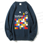 Unisex Bauhaus Colored Squares Printed Sweatshirt