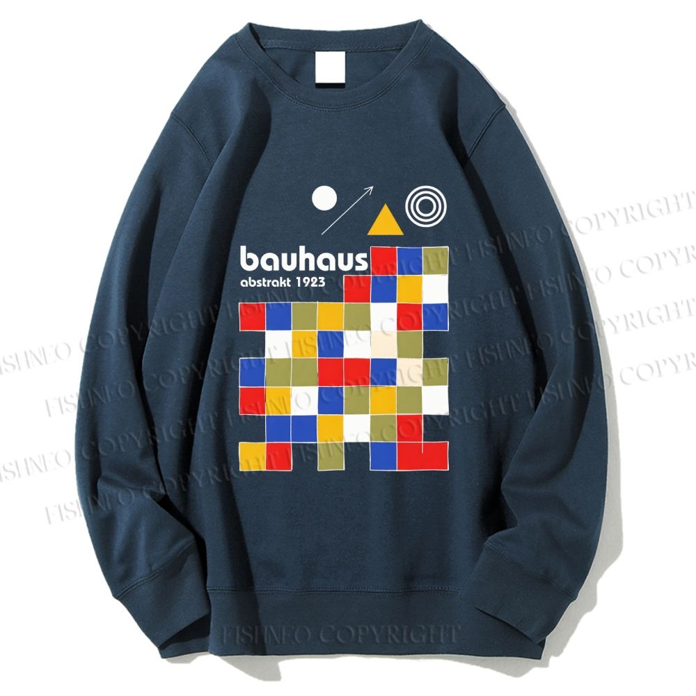 Unisex Bauhaus Colored Squares Printed Sweatshirt