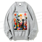 Unisex Yayoi Kusama Black Cat Printed Sweatshirt