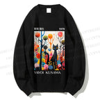 Unisex Yayoi Kusama Black Cat Printed Sweatshirt