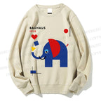 Unisex Bauhaus Elephant Printed Sweatshirt