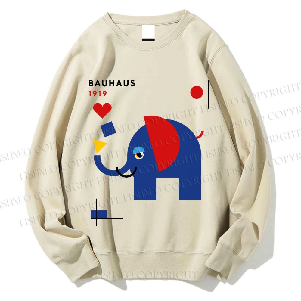 Unisex Bauhaus Elephant Printed Sweatshirt