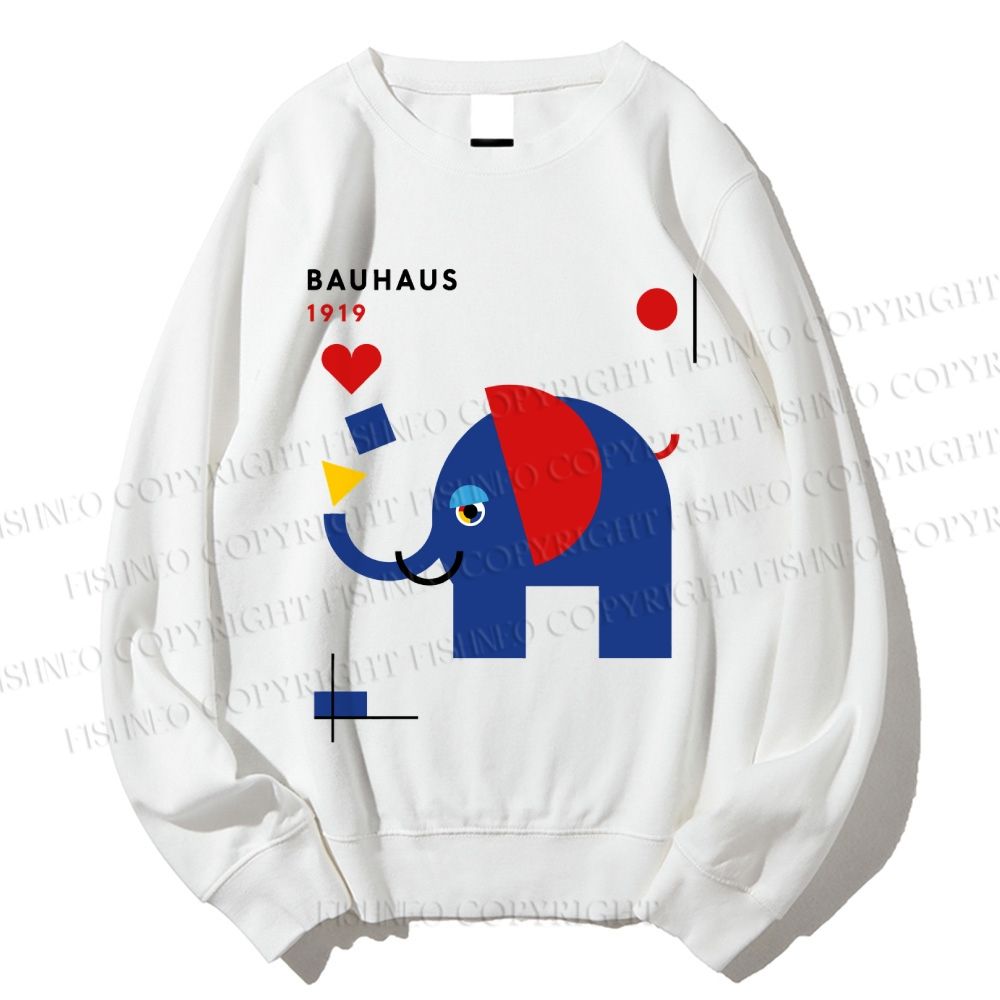 Unisex Bauhaus Elephant Printed Sweatshirt