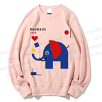 Unisex Bauhaus Elephant Printed Sweatshirt