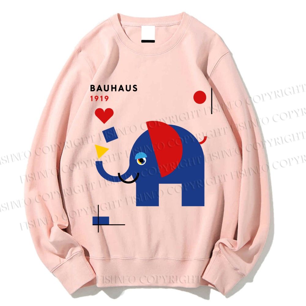 Unisex Bauhaus Elephant Printed Sweatshirt