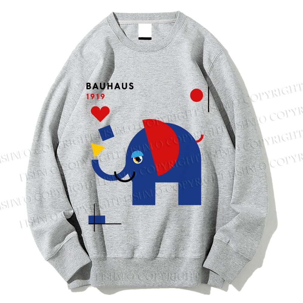 Unisex Bauhaus Elephant Printed Sweatshirt