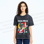 Unisex Joan Miró Style Art Printed Washed Tee