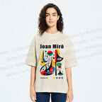Unisex Joan Miró Style Art Printed Washed Tee