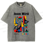 Unisex Joan Miró Style Art Printed Washed Tee