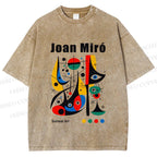 Unisex Joan Miró Style Art Printed Washed Tee