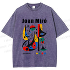 Unisex Joan Miró Style Art Printed Washed Tee
