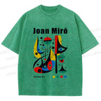Unisex Joan Miró Style Art Printed Washed Tee