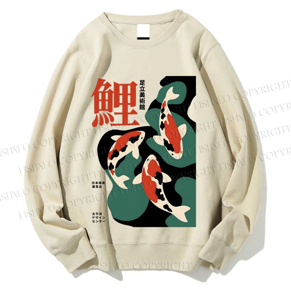 Unisex Japanese Koi Fish in Pool Printed Sweatshirt