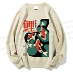 Unisex Japanese Koi Fish in Pool Printed Sweatshirt