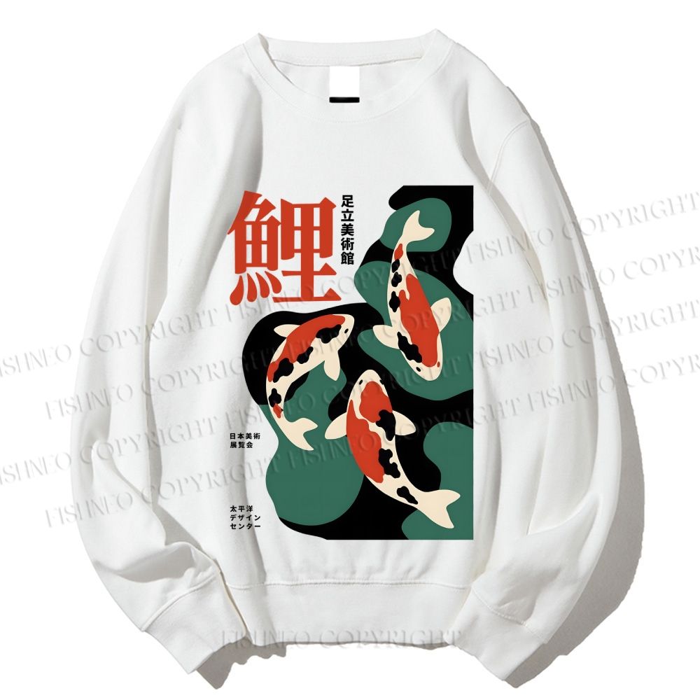 Unisex Japanese Koi Fish in Pool Printed Sweatshirt