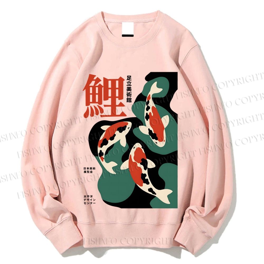 Unisex Japanese Koi Fish in Pool Printed Sweatshirt