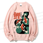 Unisex Japanese Koi Fish in Pool Printed Sweatshirt