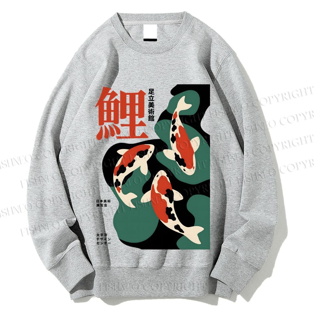 Unisex Japanese Koi Fish in Pool Printed Sweatshirt