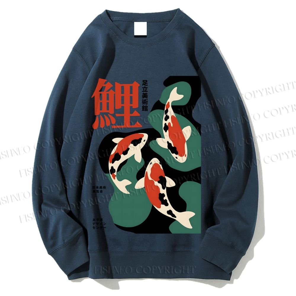 Unisex Japanese Koi Fish in Pool Printed Sweatshirt