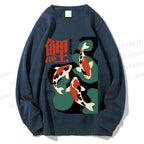 Unisex Japanese Koi Fish in Pool Printed Sweatshirt
