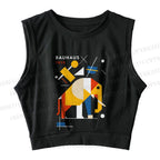 Bauhaus Elephant Sleeveless Crop Tops