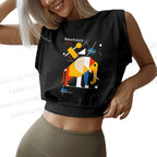 Bauhaus Elephant Sleeveless Crop Tops