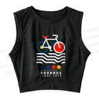 Bauhaus Bicycle Sleeveless Crop Tops