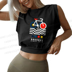 Bauhaus Bicycle Sleeveless Crop Tops