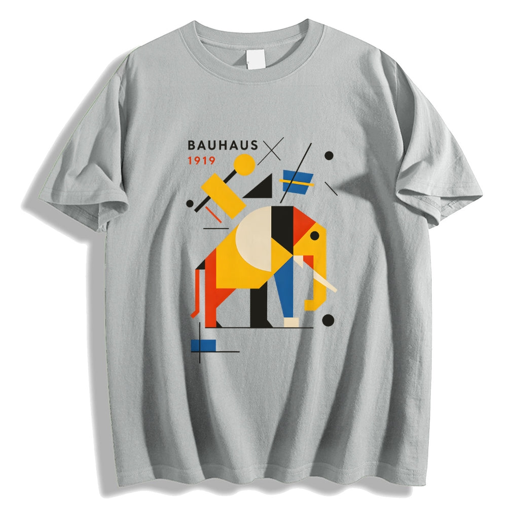 Unisex Classic Cotton Bauhaus Elephant Printed T-shirt