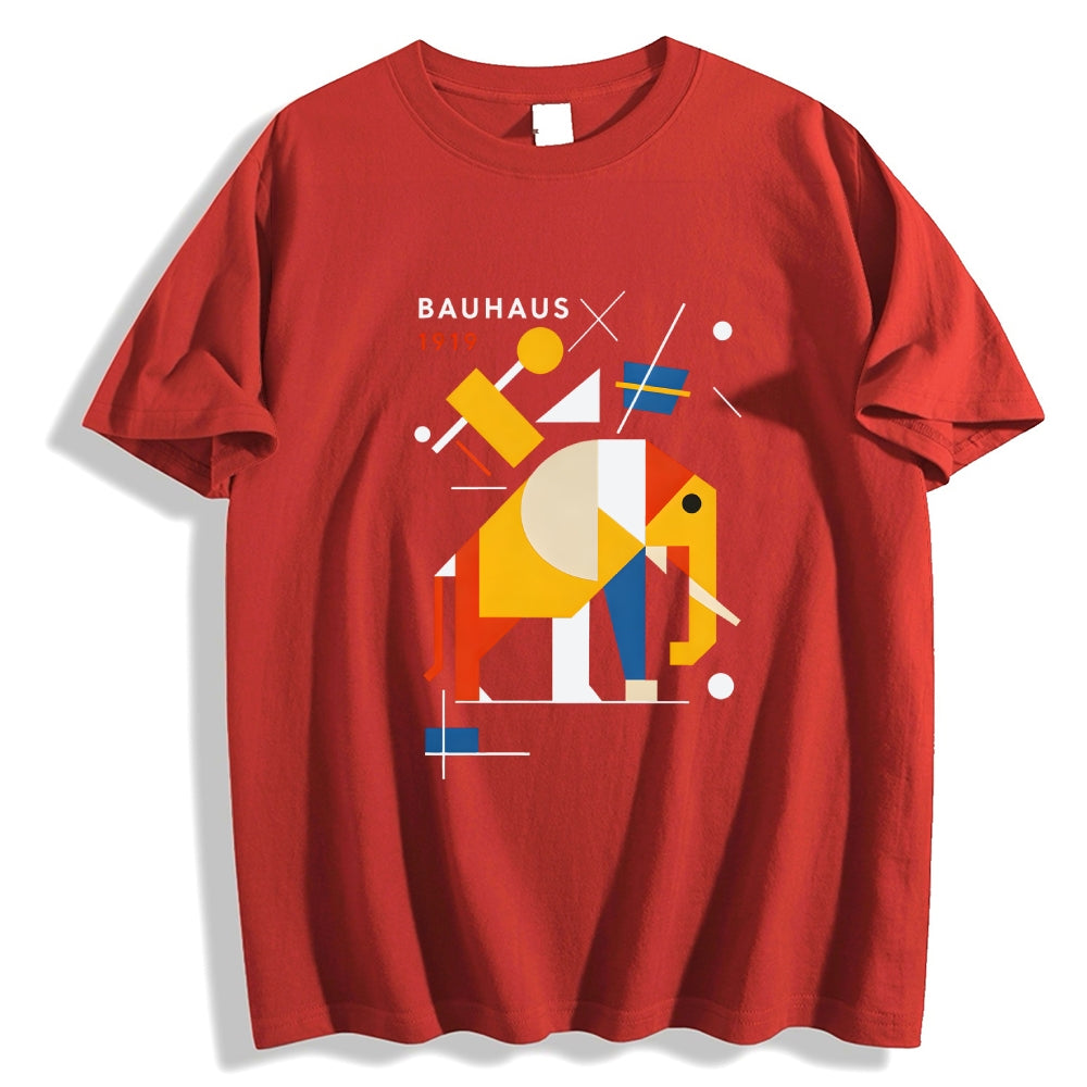 Unisex Classic Cotton Bauhaus Elephant Printed T-shirt