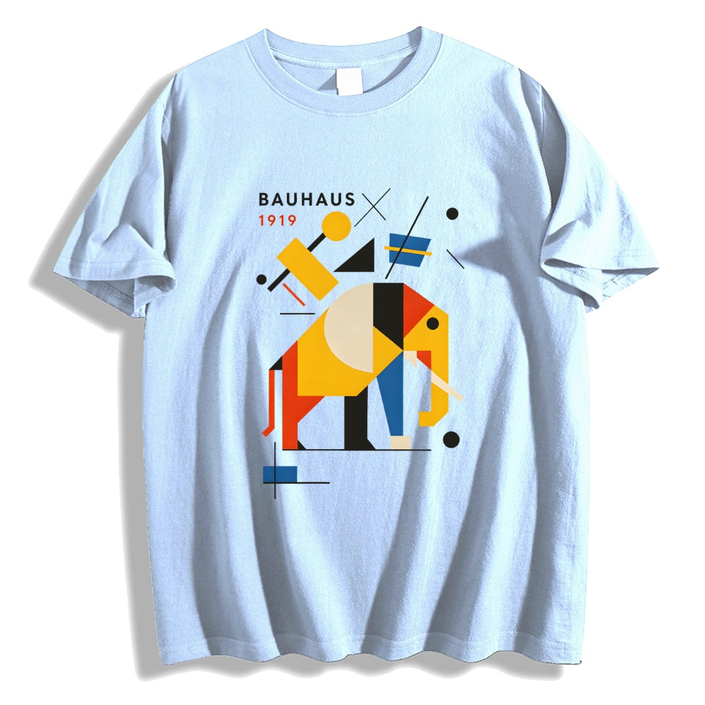 Unisex Classic Cotton Bauhaus Elephant Printed T-shirt