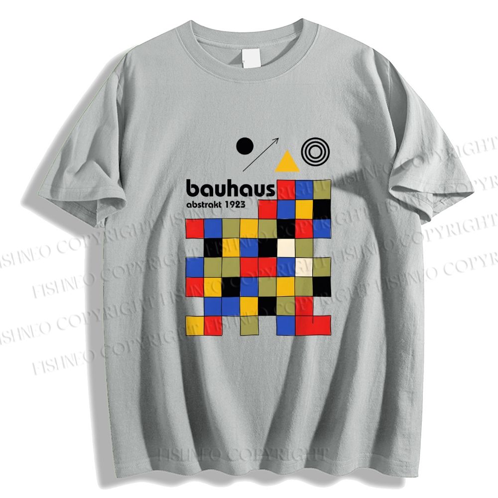 Unisex Classic Cotton Bauhaus Colored Squares Printed T-shirt