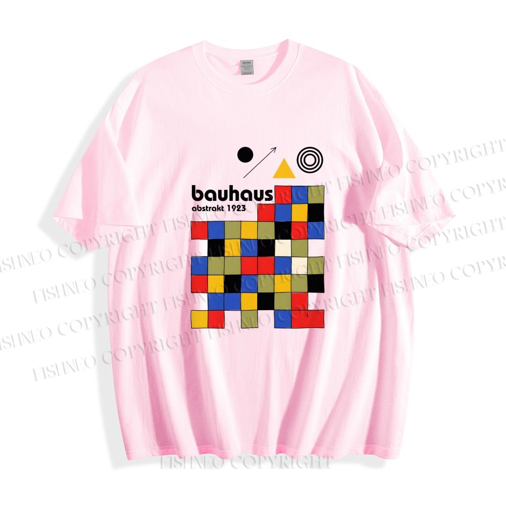 Unisex Classic Cotton Bauhaus Colored Squares Printed T-shirt