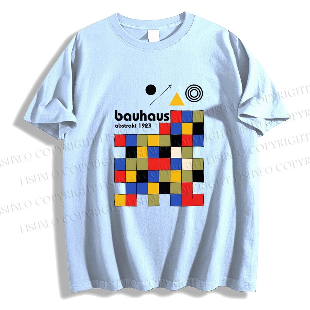 Unisex Classic Cotton Bauhaus Colored Squares Printed T-shirt