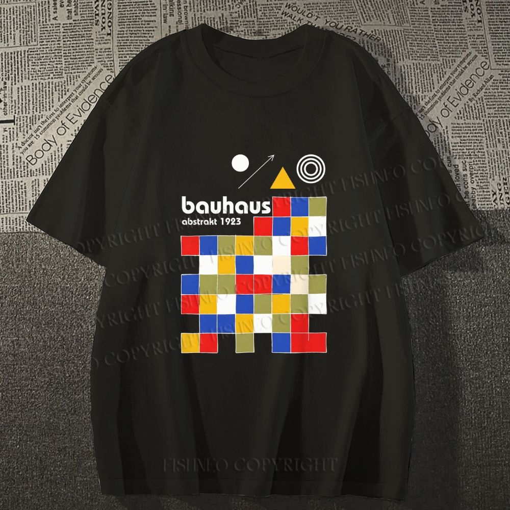 Unisex Classic Cotton Bauhaus Colored Squares Printed T-shirt