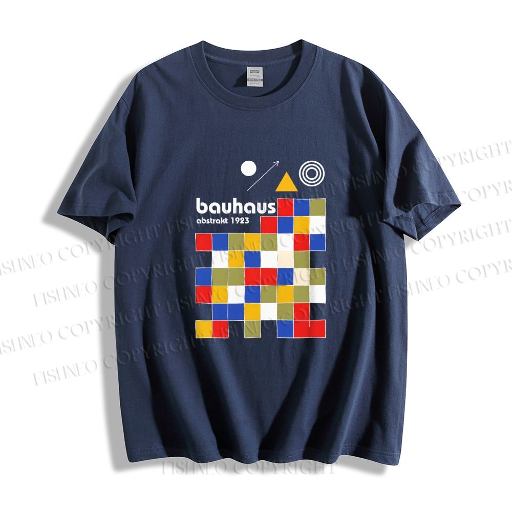 Unisex Classic Cotton Bauhaus Colored Squares Printed T-shirt