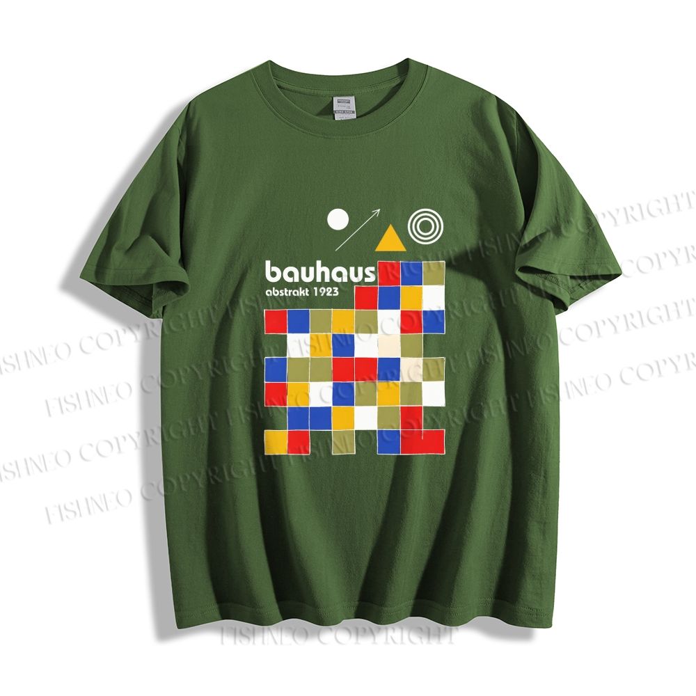 Unisex Classic Cotton Bauhaus Colored Squares Printed T-shirt
