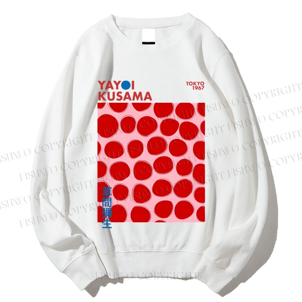 Unisex Yayoi Kusama Red Dots Printed Sweatshirt
