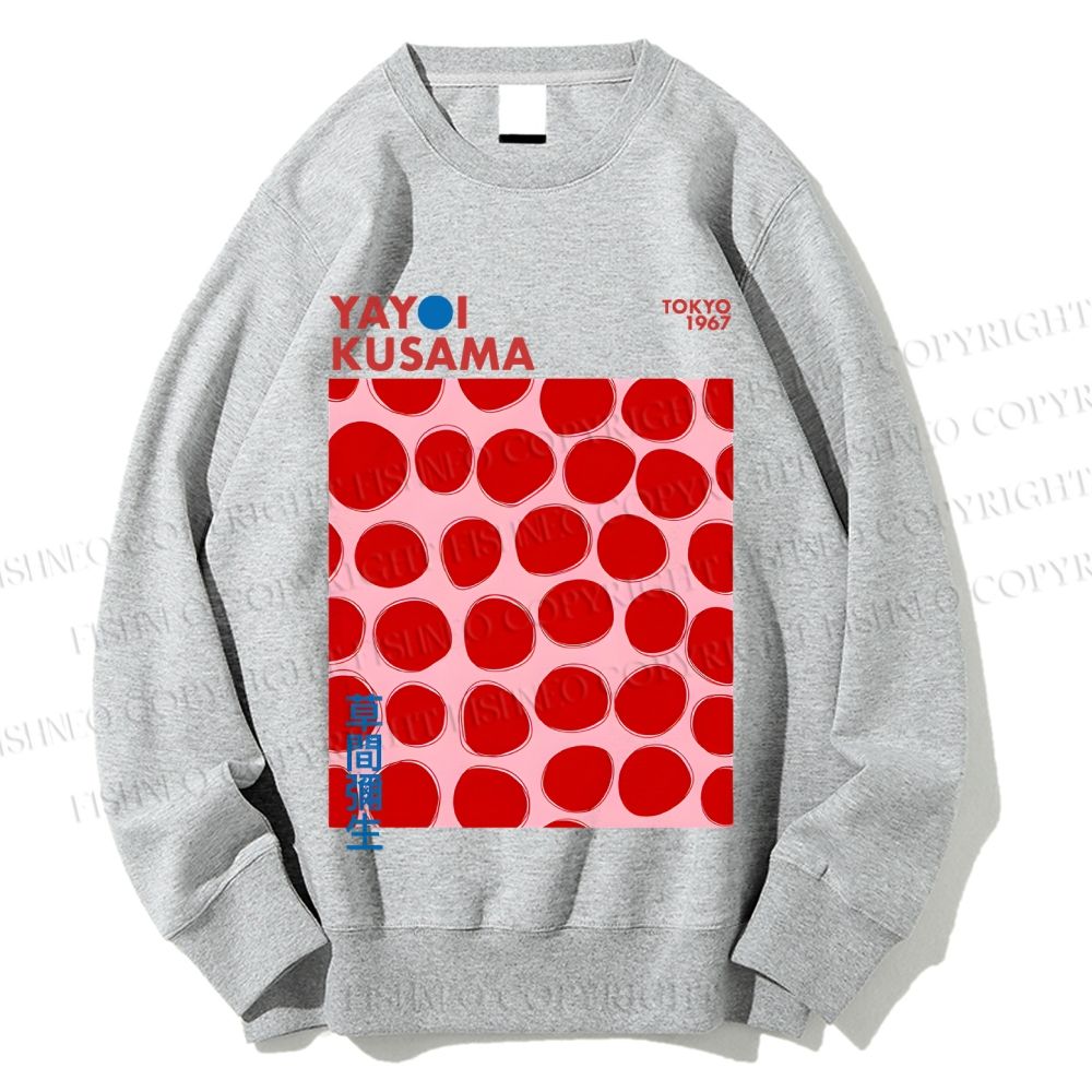Unisex Yayoi Kusama Red Dots Printed Sweatshirt