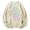 Unisex White Panther With Eyes Printed Sweatshirt