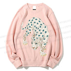 Unisex White Panther With Eyes Printed Sweatshirt