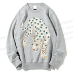 Unisex White Panther With Eyes Printed Sweatshirt