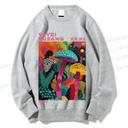 Unisex Yayoi Kusama Multicolor Mushroom Printed Sweatshirt