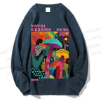 Unisex Yayoi Kusama Multicolor Mushroom Printed Sweatshirt