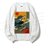 Unisex Sunrise Sea Turtles Printed Sweatshirt