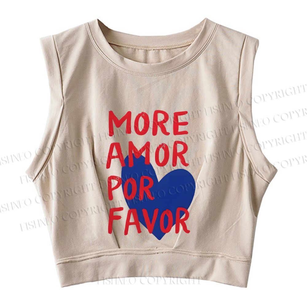 More Amor Por Favor Sleeveless Crop Tops