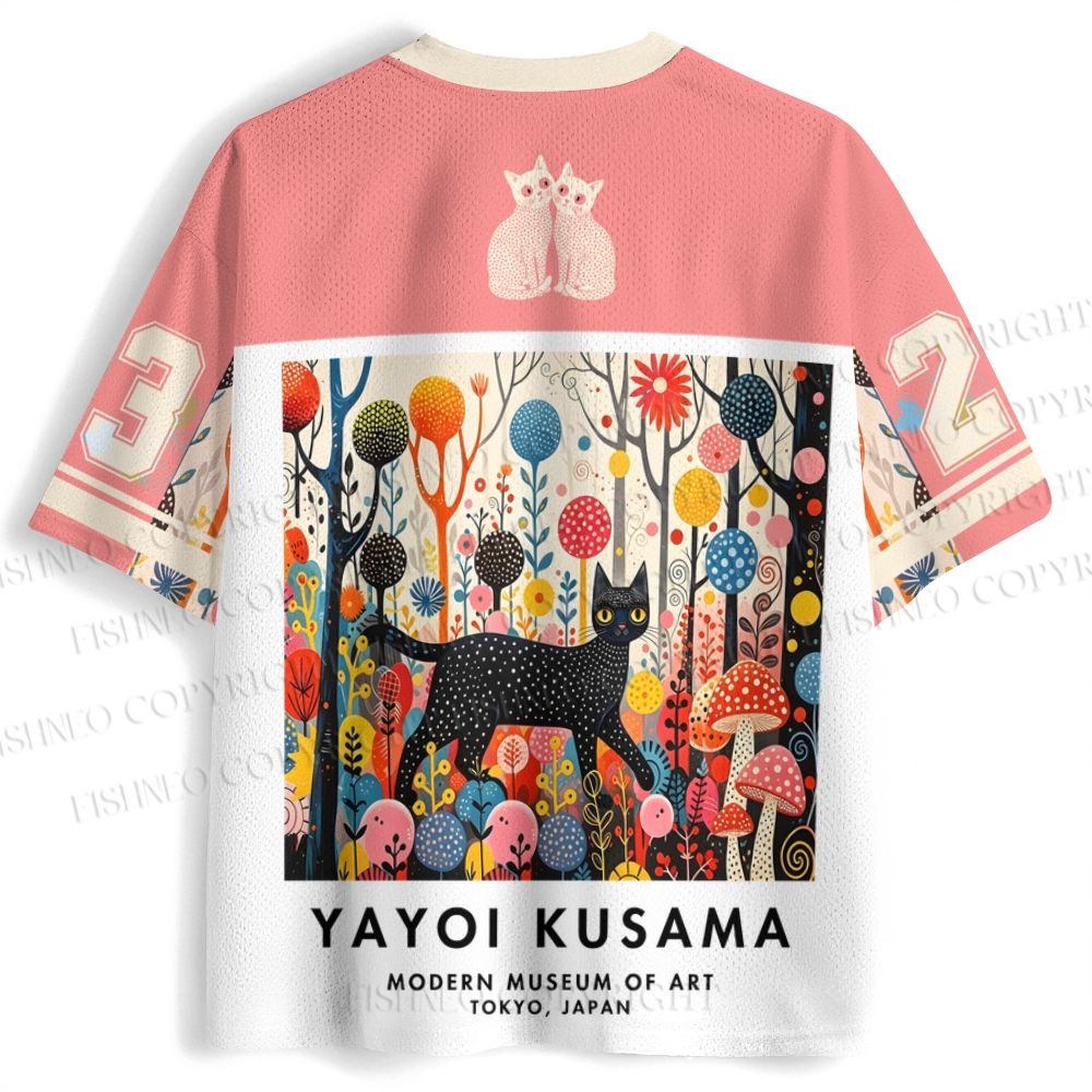 Yayoi Kusama Black Cat Printed Jersey Shirts