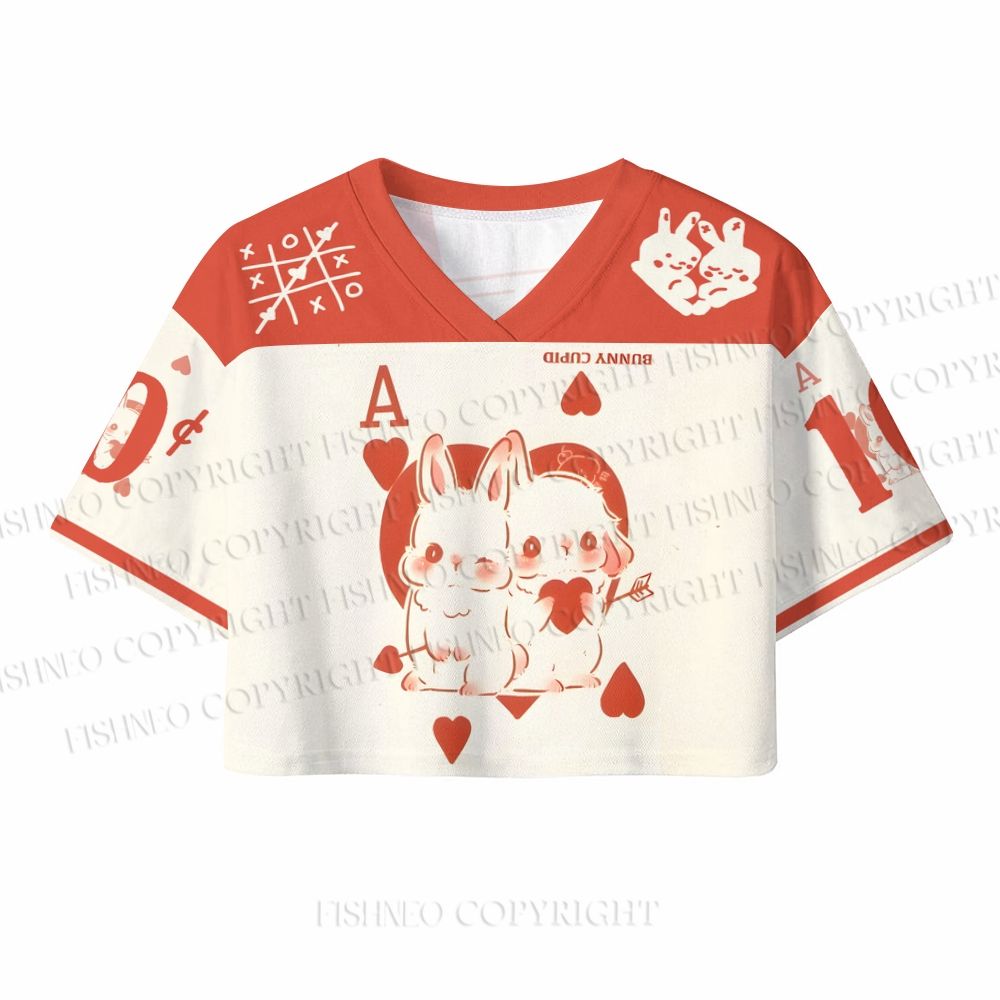 Bunny Cupid Poker Crop Sport Jersey Shirts
