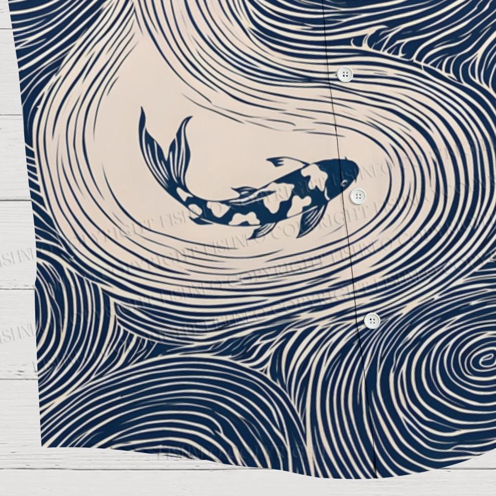 Japanese Koi Fish Wave Hawaiian Shirt