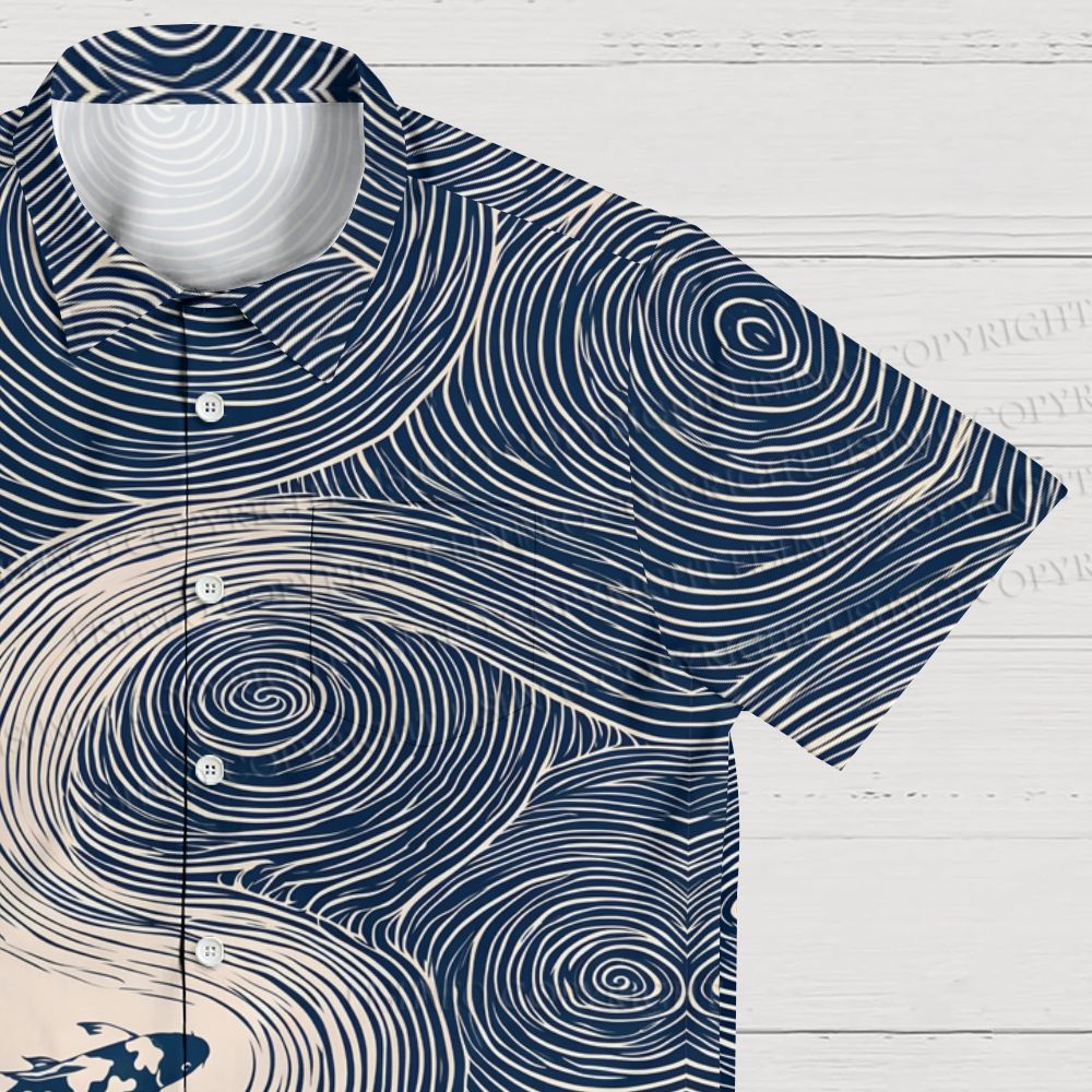 Japanese Koi Fish Wave Hawaiian Shirt